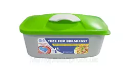 Контейнер харчовий «Time for breakfast» 500 мл салатовий з клапаном для підігріву в СВЧ ТМ Тірапласт