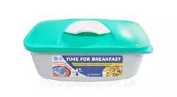 Контейнер харчовий «Time for breakfast» 500 мл мятний з клапаном для підігріву в СВЧ ТМ Тірапласт