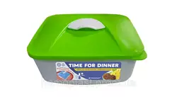 Контейнер харчовий «Time for dinner» 750мл салатовий з клапаном для підігріву в СВЧ ТМ Тірапласт